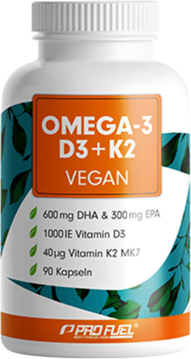 ProFuel Vegano OMEGA-3 + D3 + K2, 90 cápsulas