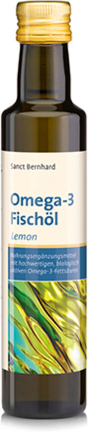 Sanct Bernhard Aceite de pescado omega 3 con limón, 250 ml