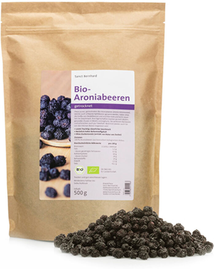 Sanct Bernhard Bayas de aronia secas BIO, 500 g