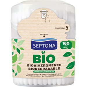 Septona Bastoncillos de algodón biodegradables , 160 bastoncillos