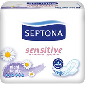 Septona Compresas sanitarias Sensitive - Night ultra plus, 8 compresas