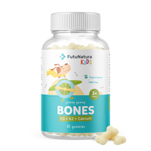 FutuNatura KIDS BONES – Gominolas infantiles para los huesos, 30 gominolas