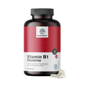 HealthyWorld® Vitamina B1 - tiamina 100 mg, 180 comprimidos