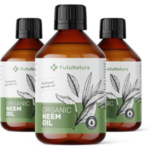 FutuNatura 3x Aceite de neem BIO, prensado en frío, en total 600 ml