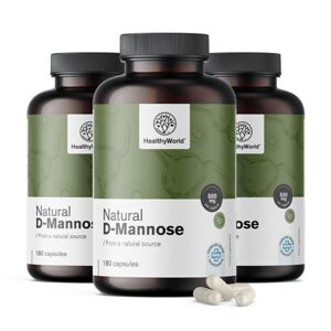 HealthyWorld® 3x D-Manosa natural 1500 mg, en total 540 cápsulas