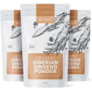 FutuNatura 3x Ginseng siberiano orgánico en polvo, en total 600 g