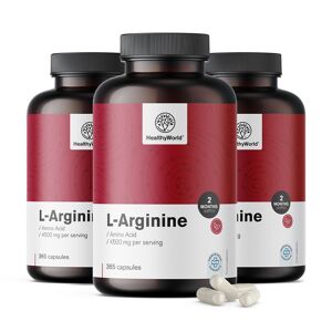 HealthyWorld® 3x L-arginina 4500 mg, en total 1095 cápsulas