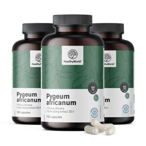 HealthyWorld® 3x Pygeum - extracto de ciruela africana, en total 360 cápsulas