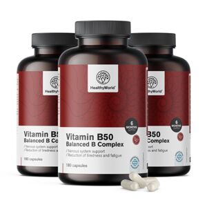 HealthyWorld® 3x Vitamina B50 complejo, en total 540 cápsulas