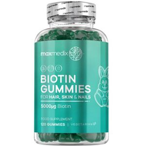 Maxmedix Complejo de biotina - para piel y cabello, 120 gomitas