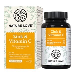 Nature Love Zinc con vitamina C vegano, 120 cápsulas