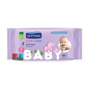 Septona Toallitas húmedas para bebés con aloe vera, 60 toallitas