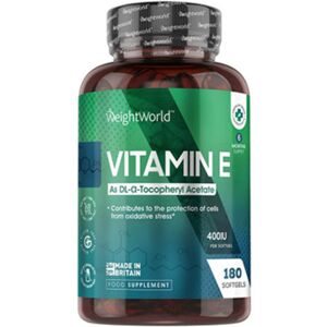 WeightWorld Vitamina E, 400 UI, 180 cápsulas blandas