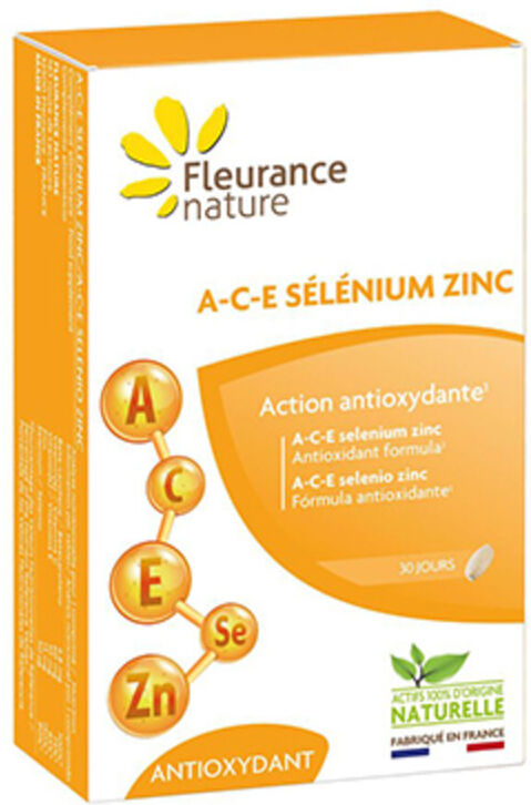 Fleurance Nature Vitaminas A-C-E + selenio + zinc, 30 comprimidos