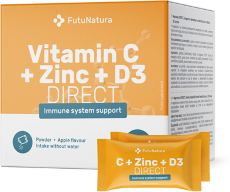 FutuNatura Vitamina C 500 + Zinc + D3 DIRECT, 30 sobres