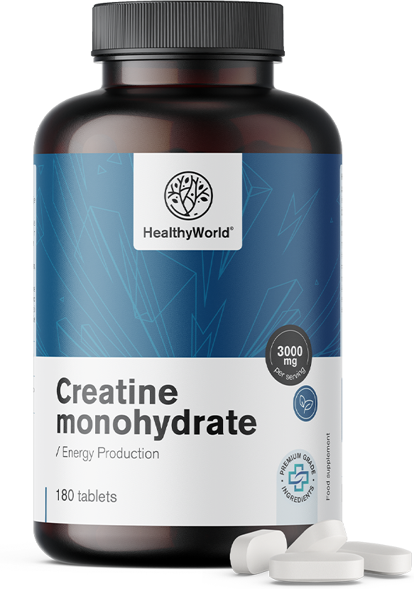 HealthyWorld® Monohidrato de creatina 3000 mg, 180 comprimidos