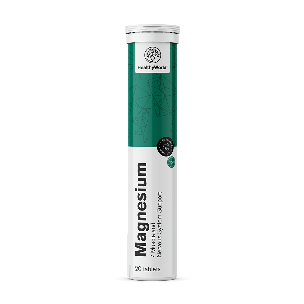HealthyWorld® Magnesio – comprimidos efervescentes, 20 comprimidos efervescentes