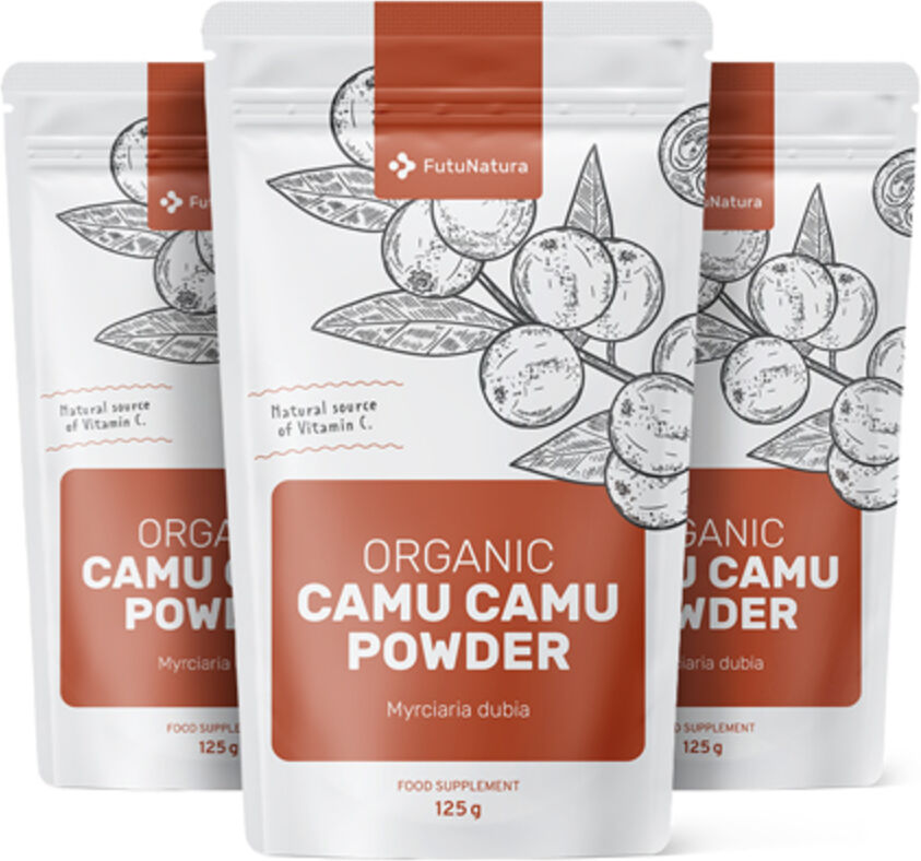 FutuNatura 3x Camu Camu orgánico en polvo, en total 375 g