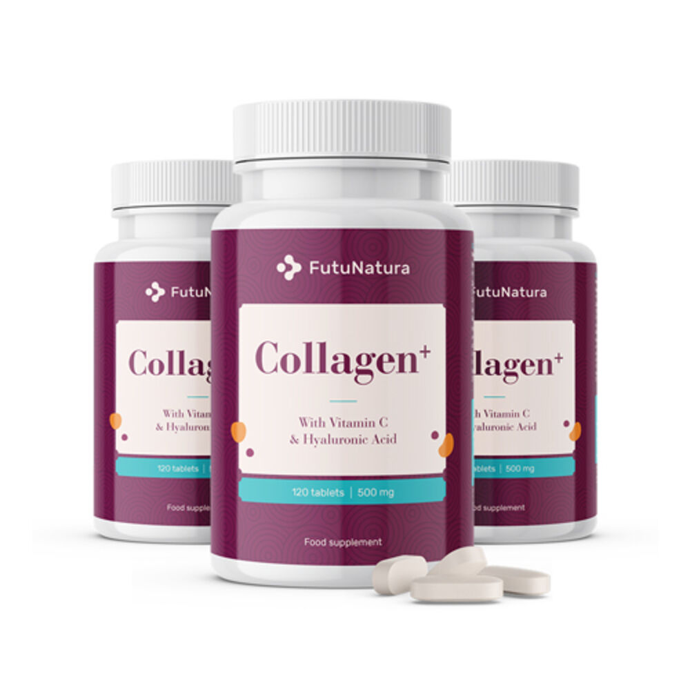 FutuNatura 3x Colágeno + vitamina C + ácido hialurónico, en total 360 comprimidos