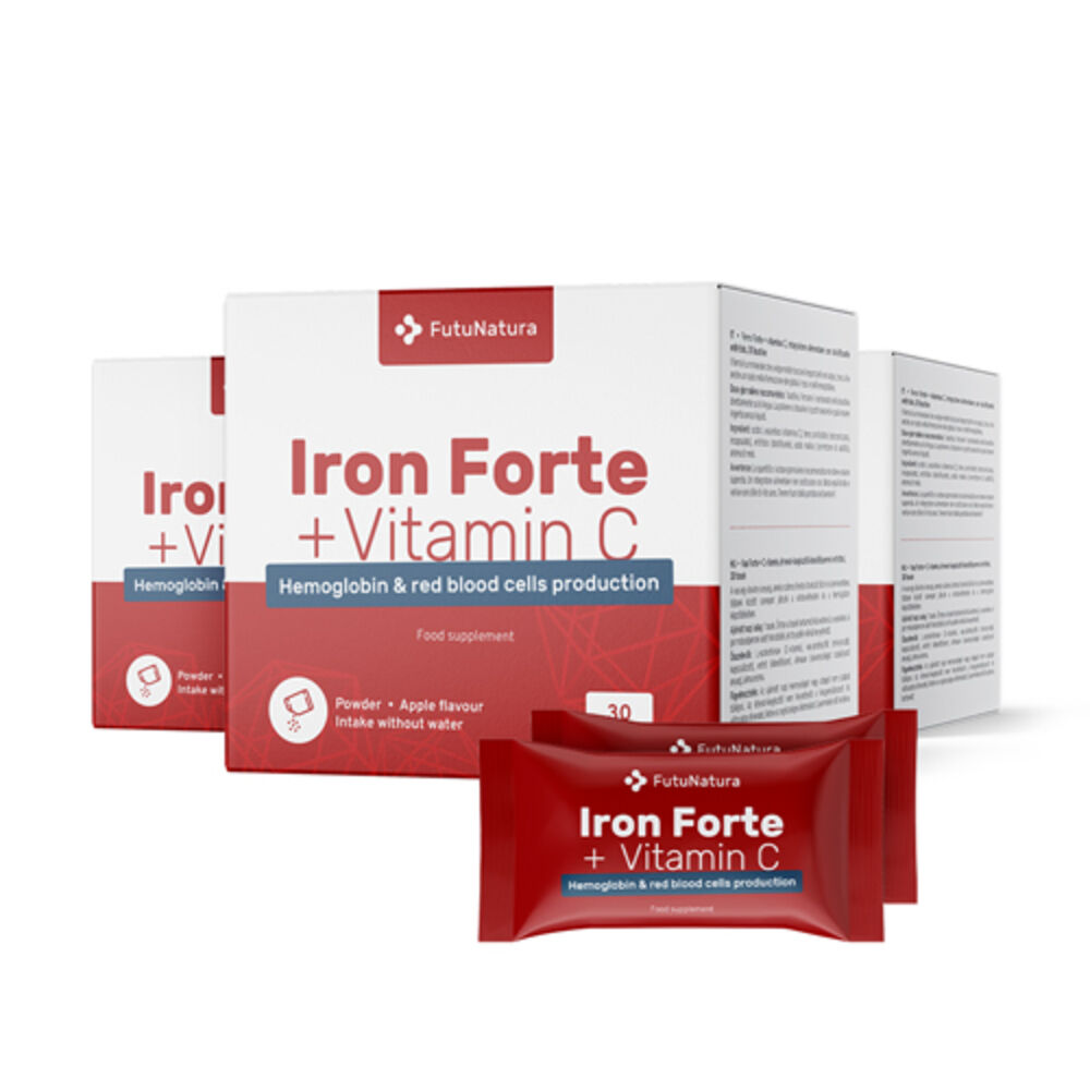 FutuNatura 3x Hierro Forte + vitamina C DIRECT, en total 90 sobres