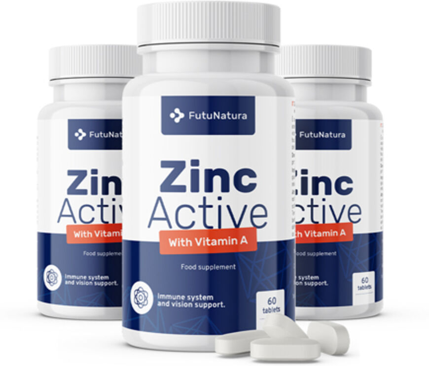 FutuNatura 3x Zinc Active + vitamina A, en total 180 comprimidos