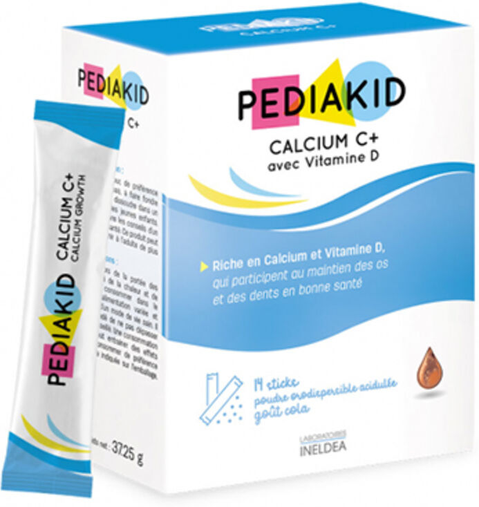 Pediakid Calcio + vitamina D3 para niños, 14 sobres