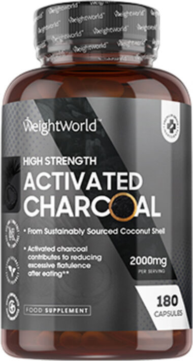 WeightWorld Carbón activado 2000 mg, 180 cápsulas