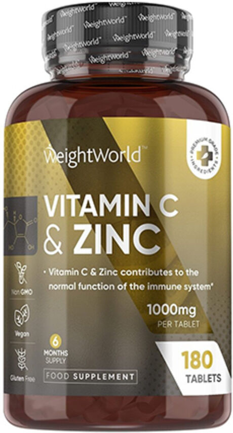 WeightWorld Vitamina C + zinc, 180 comprimidos