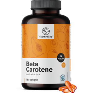 HealthyWorld Beta-caroteno 125,000 UI - Suplemento alimenticio HealthyWorld Beta-caroteno 125,000 UI - Suplemento alimenticio