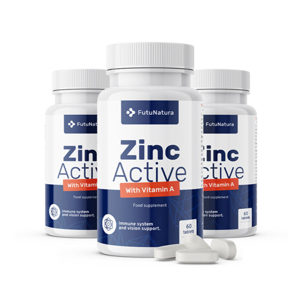 FutuNatura 3x Zinc Active + vitamina A, en total 180 comprimidos