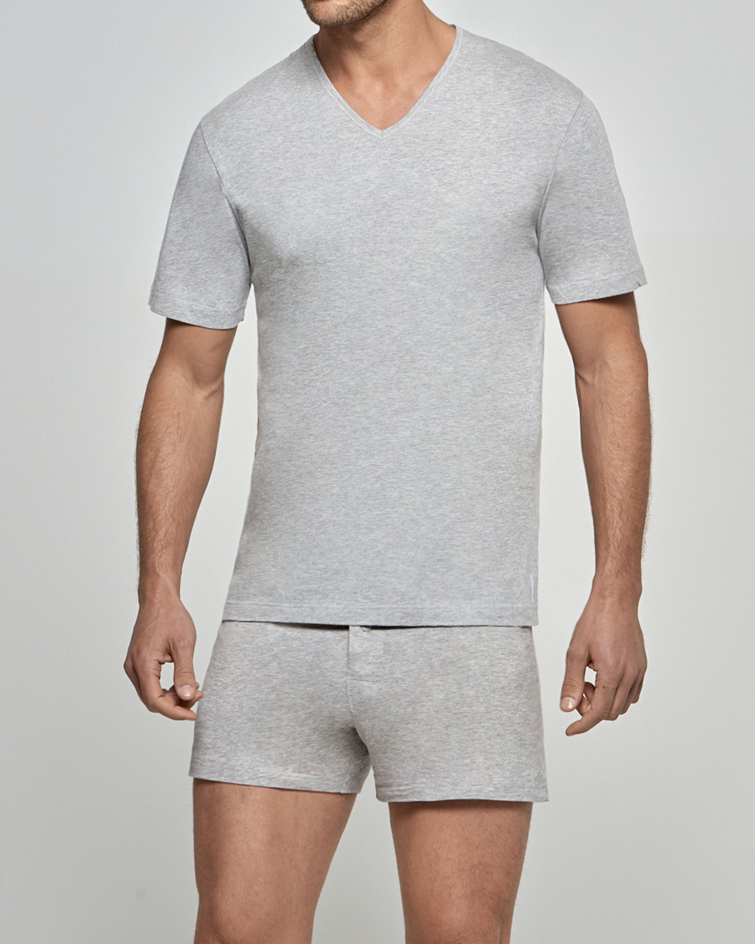 IMPETUS T-shirt de hombre de pico Pure Cotton Gris (L)