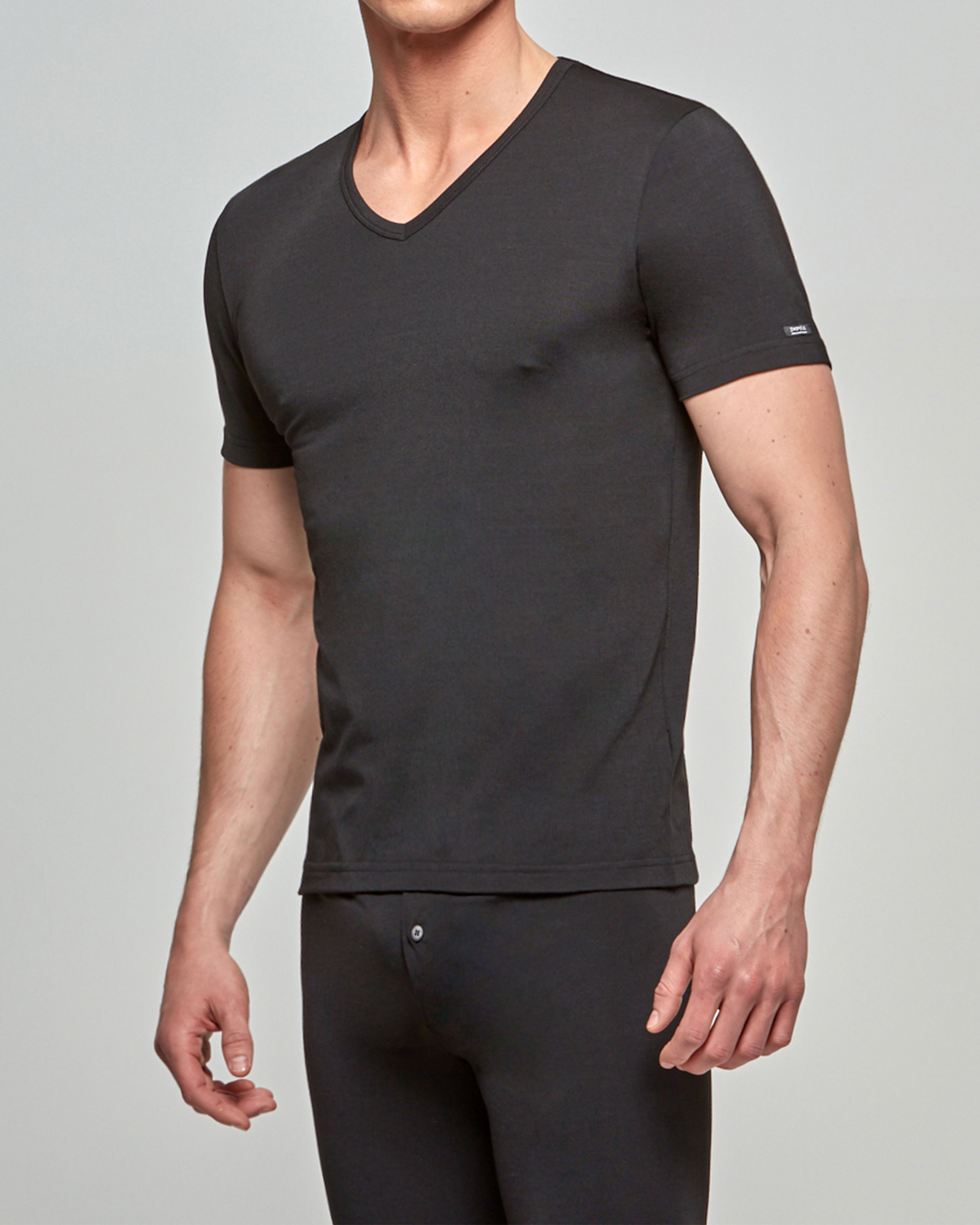 IMPETUS T-shirt de hombre cuello en pico Thermo NEGRO (L)