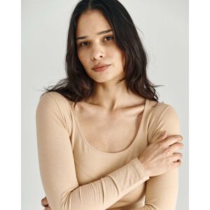 IMPETUS Camiseta de mujer cuello en pico Thermo Beige (L)