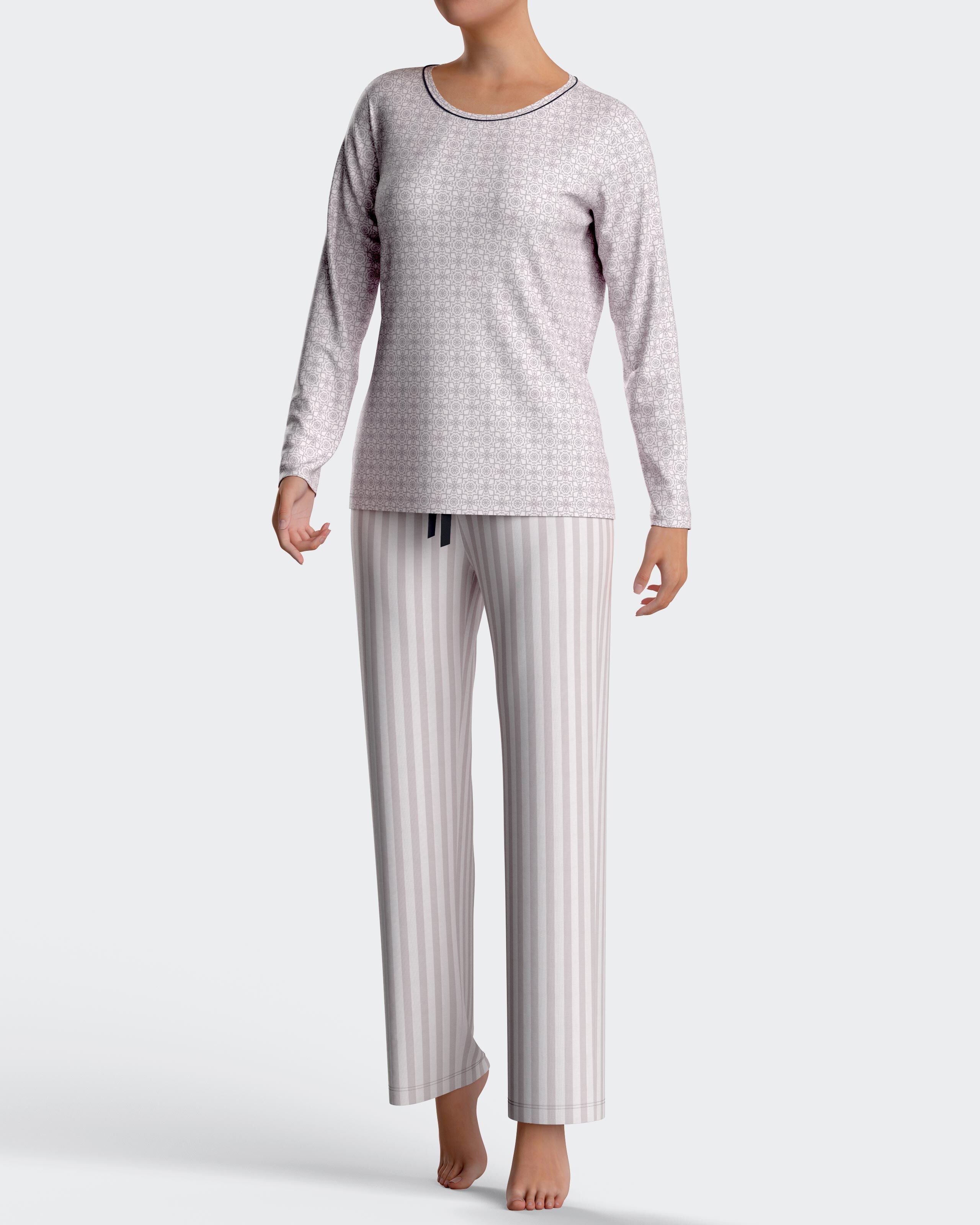 IMPETUS Pijama de mujer micromotivo en algodón Modal GRIS (L)