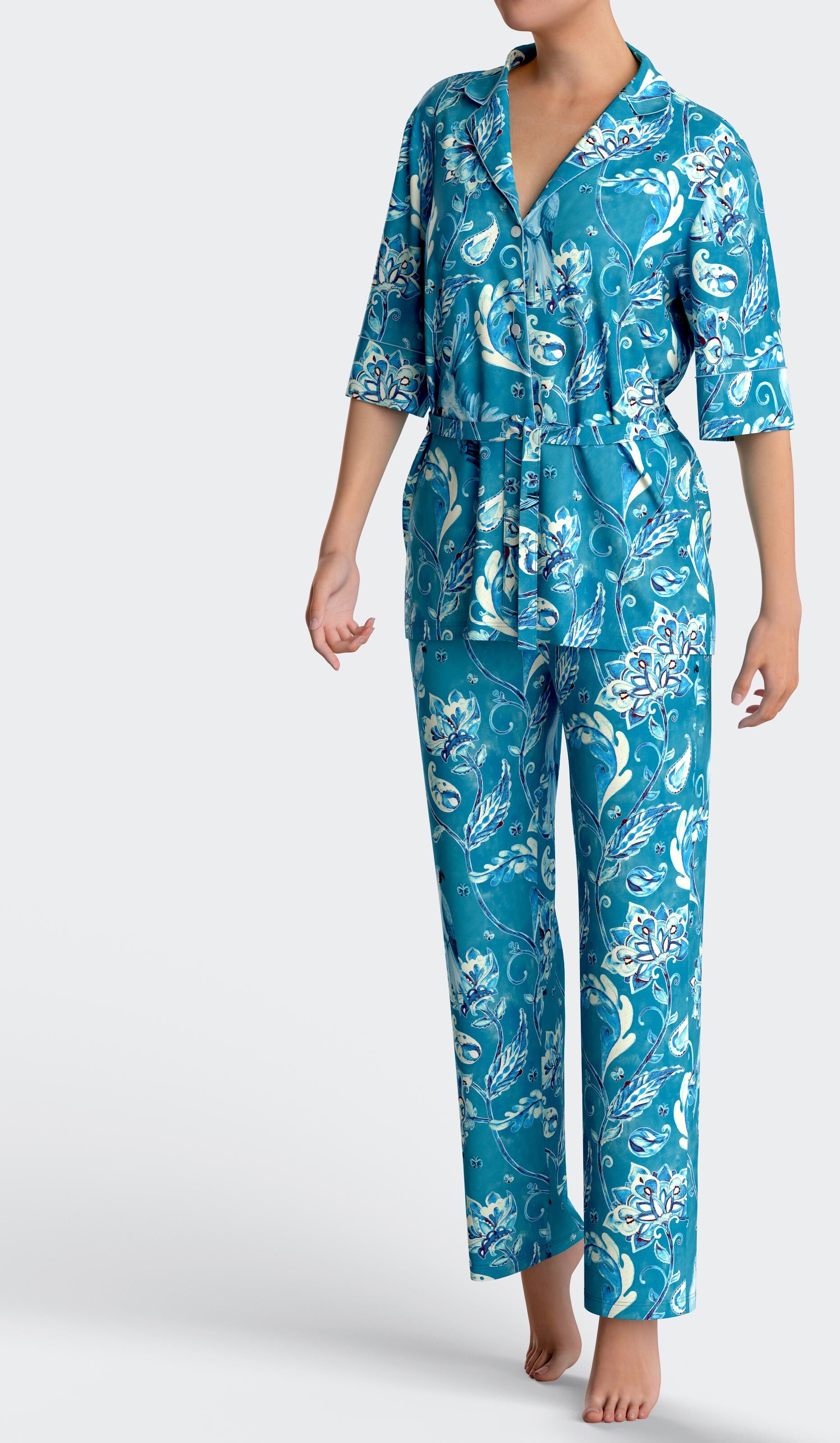 IMPETUS Pijama botones estampado floral en Modal NAH2G (L)