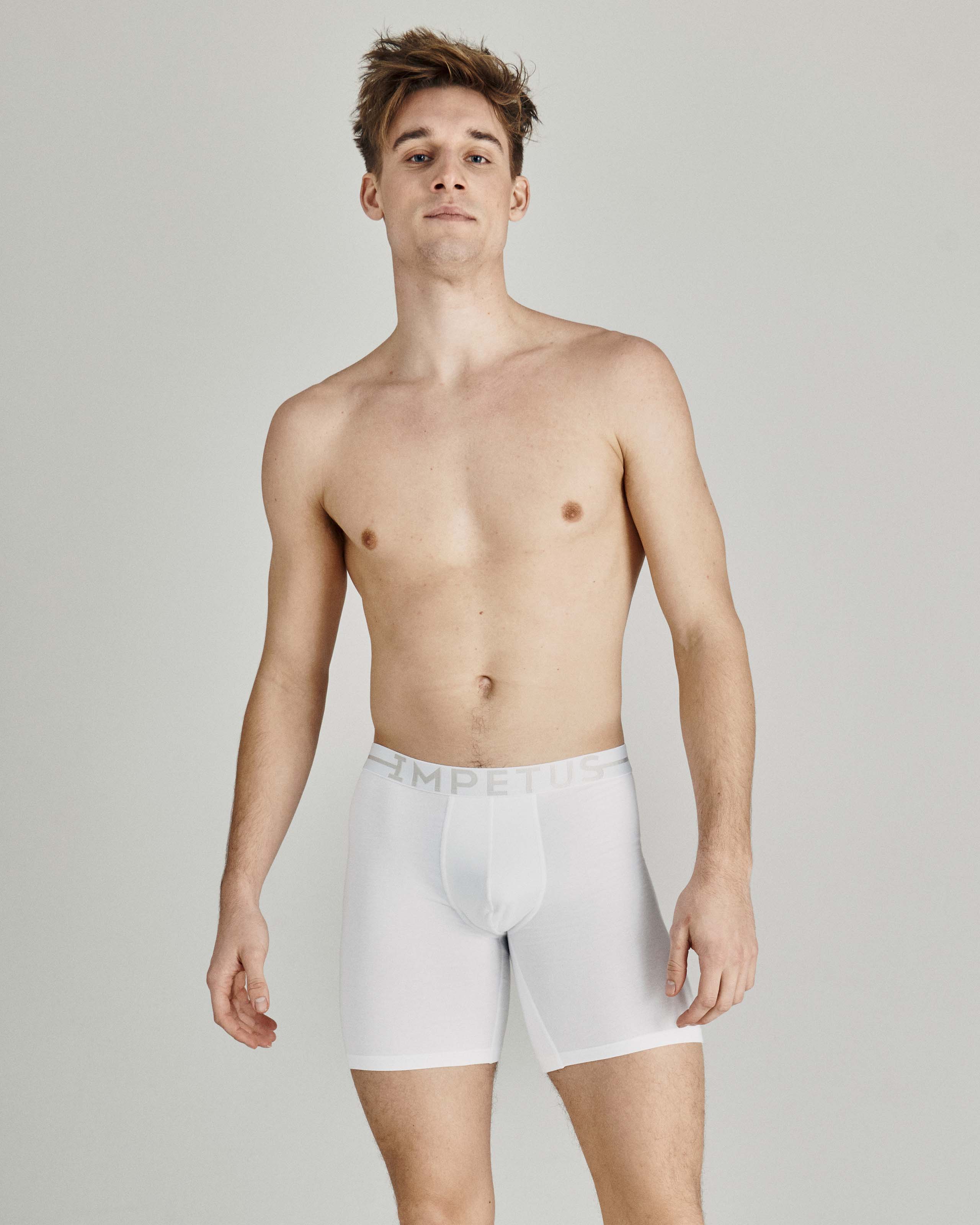 IMPETUS Boxer largo de punto de hombre Cotton Stretch BLANCO