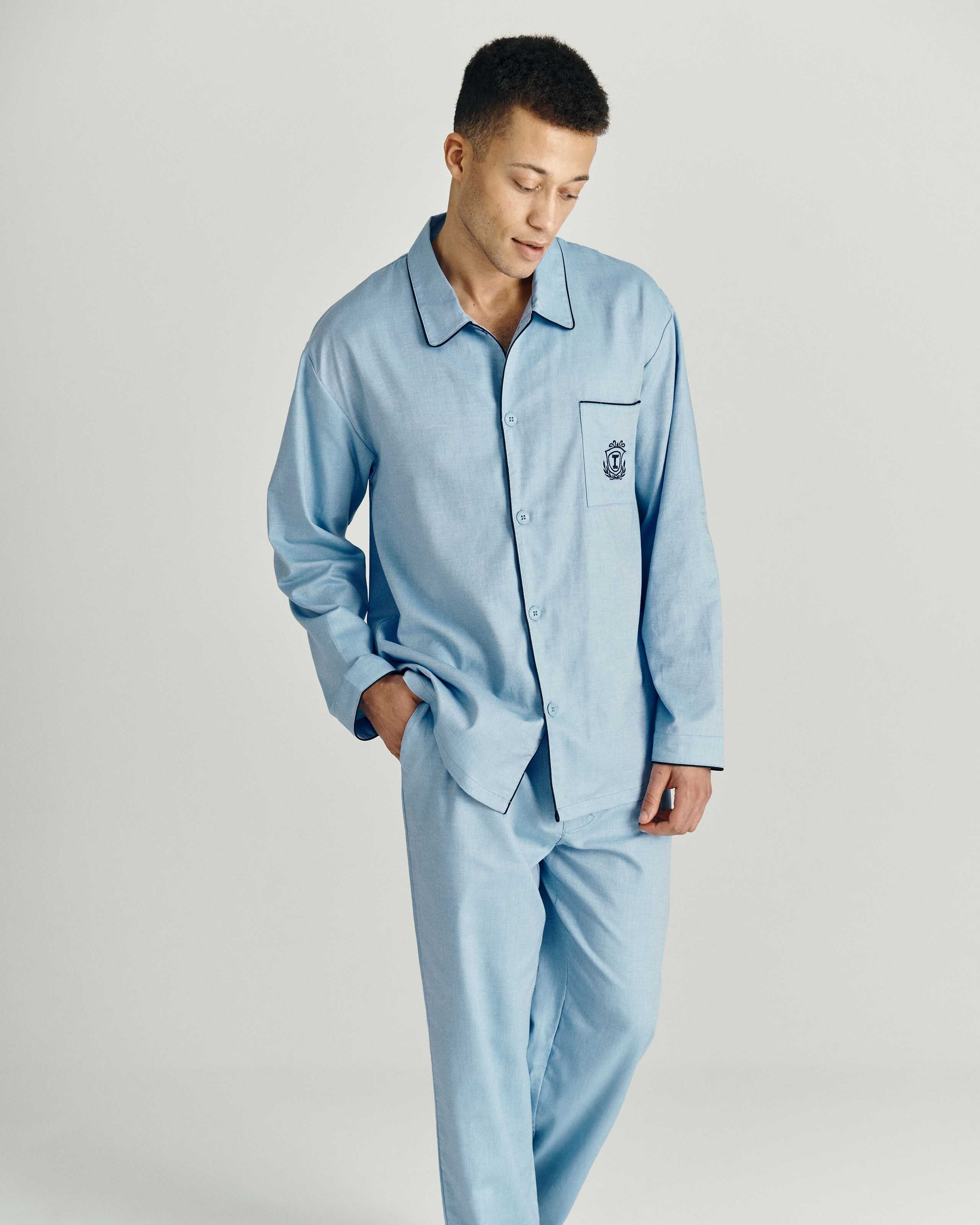 IMPETUS Pijama de hombre de tela AZUL