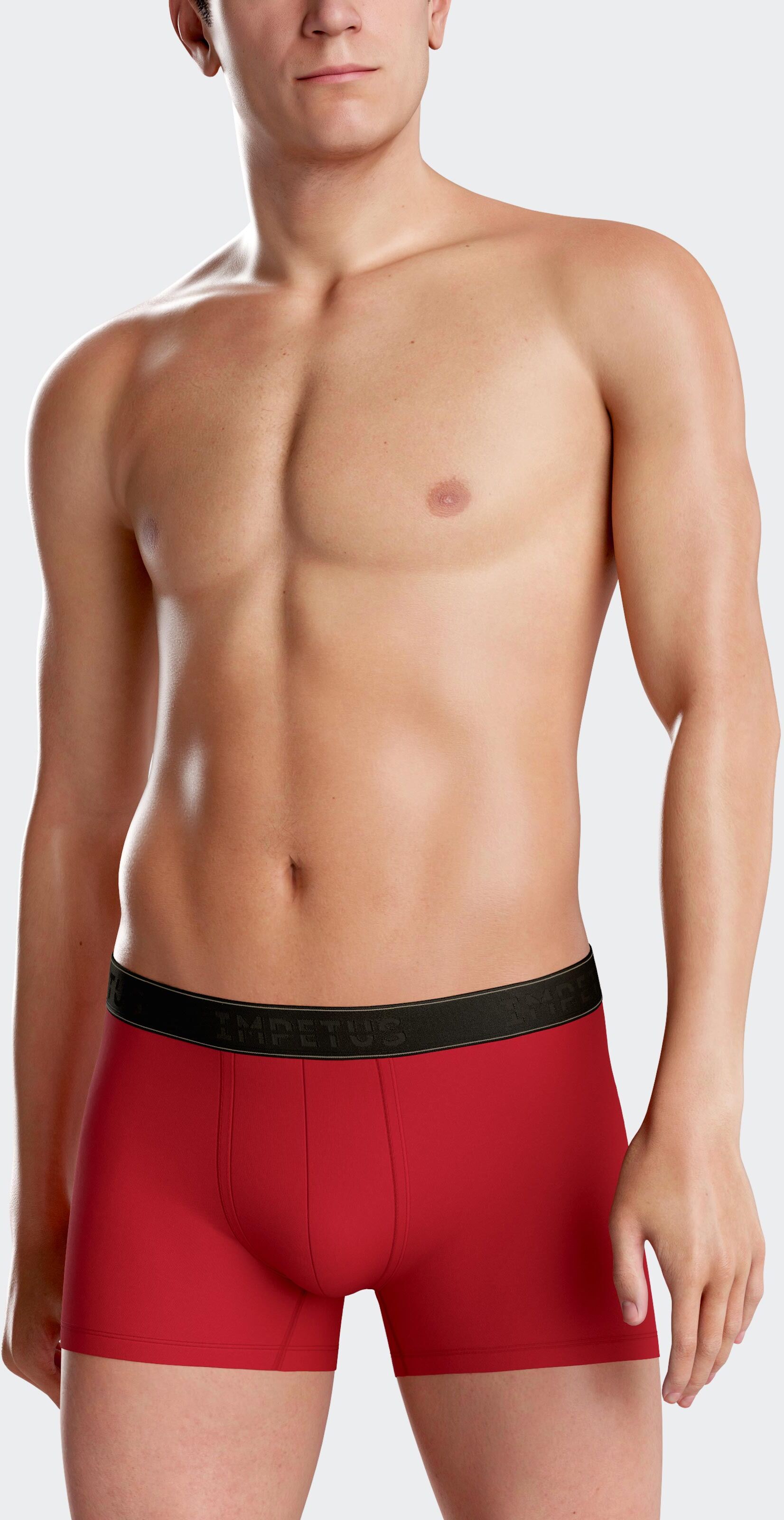 IMPETUS Boxer de punto de hombre en Algodón Modal ROJO (XXL)