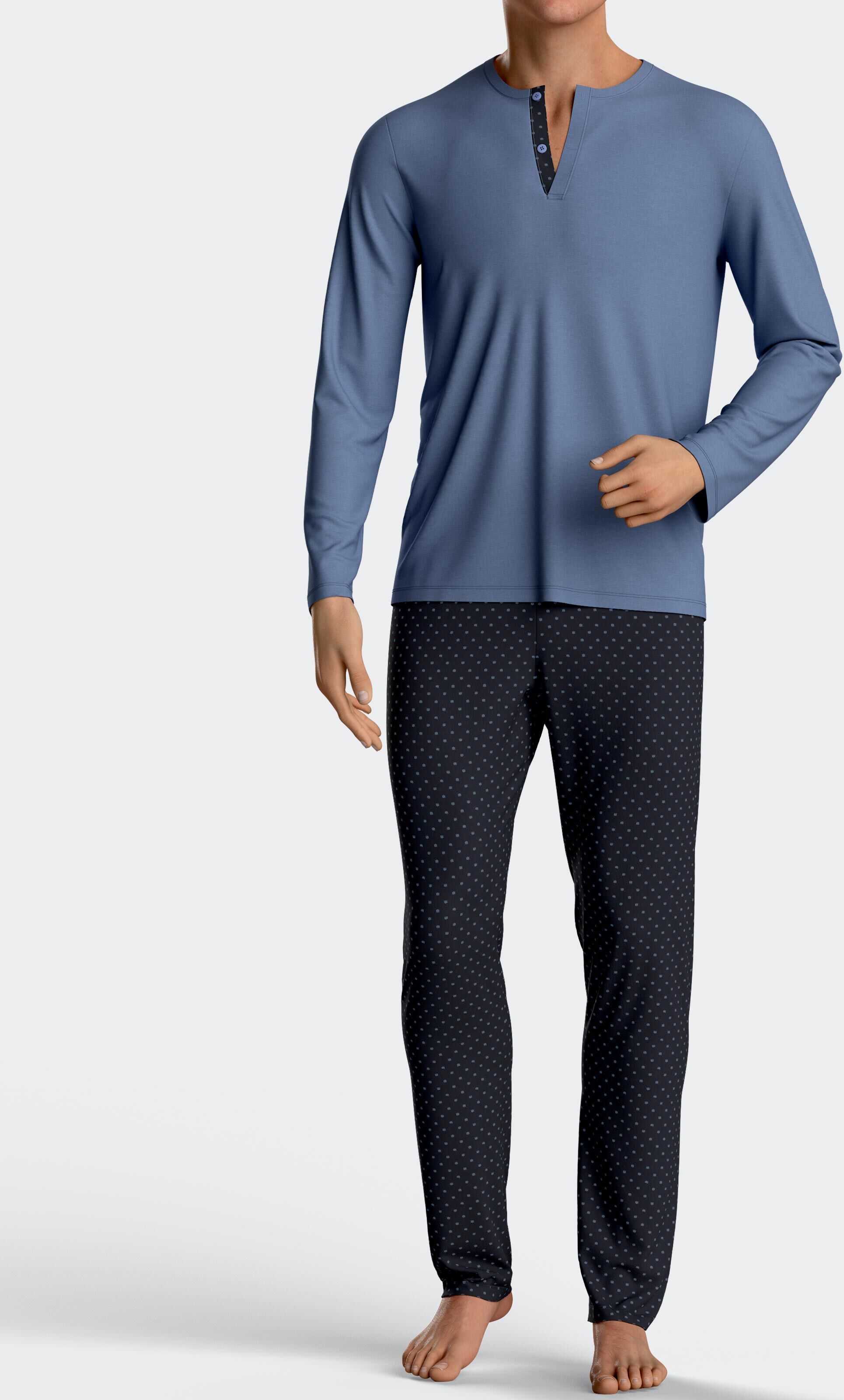 IMPETUS Pijama de punto de hombre en Algodón Modal AZUL MARINO