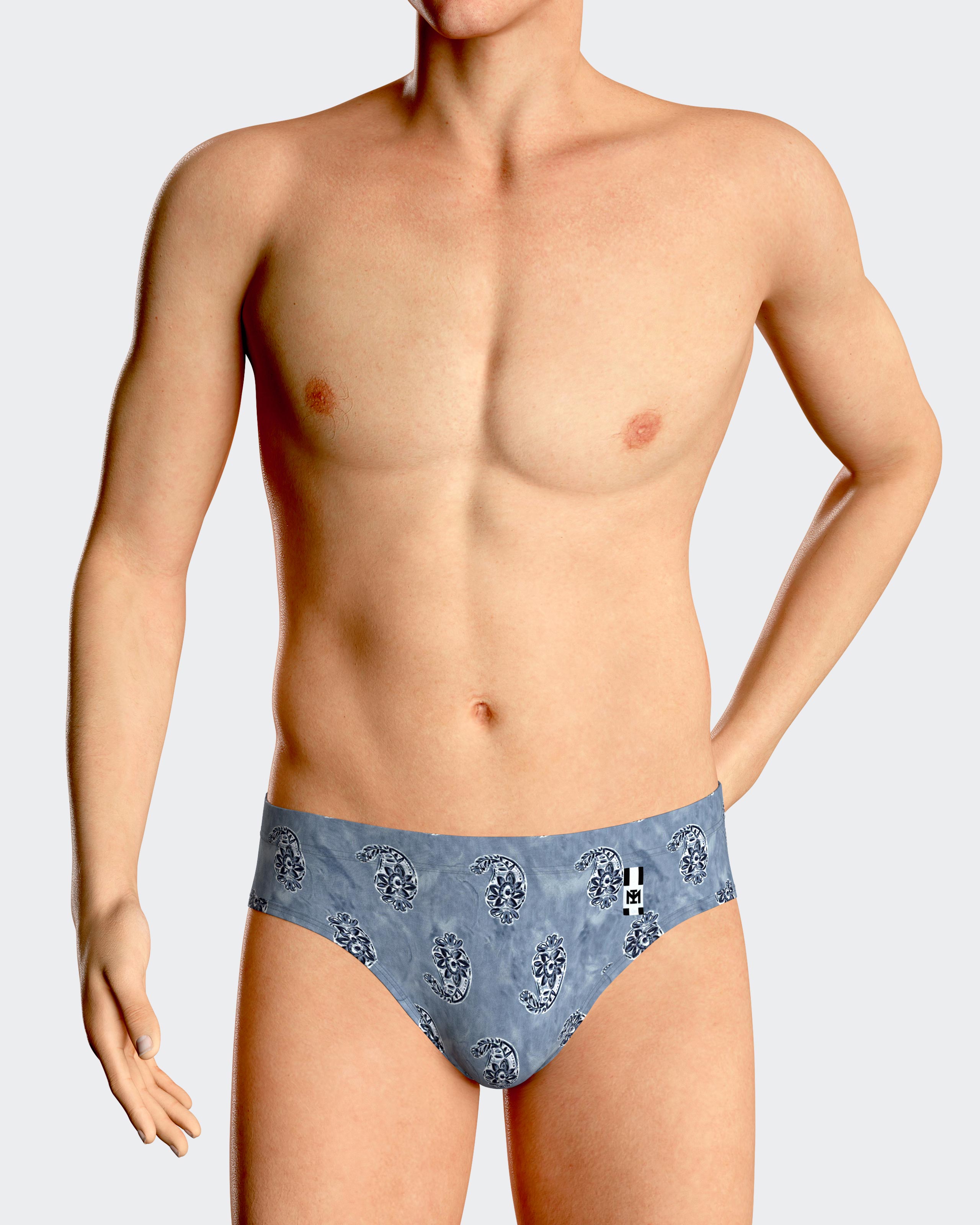 IMPETUS Bañador Slip estampado paisley AZUL