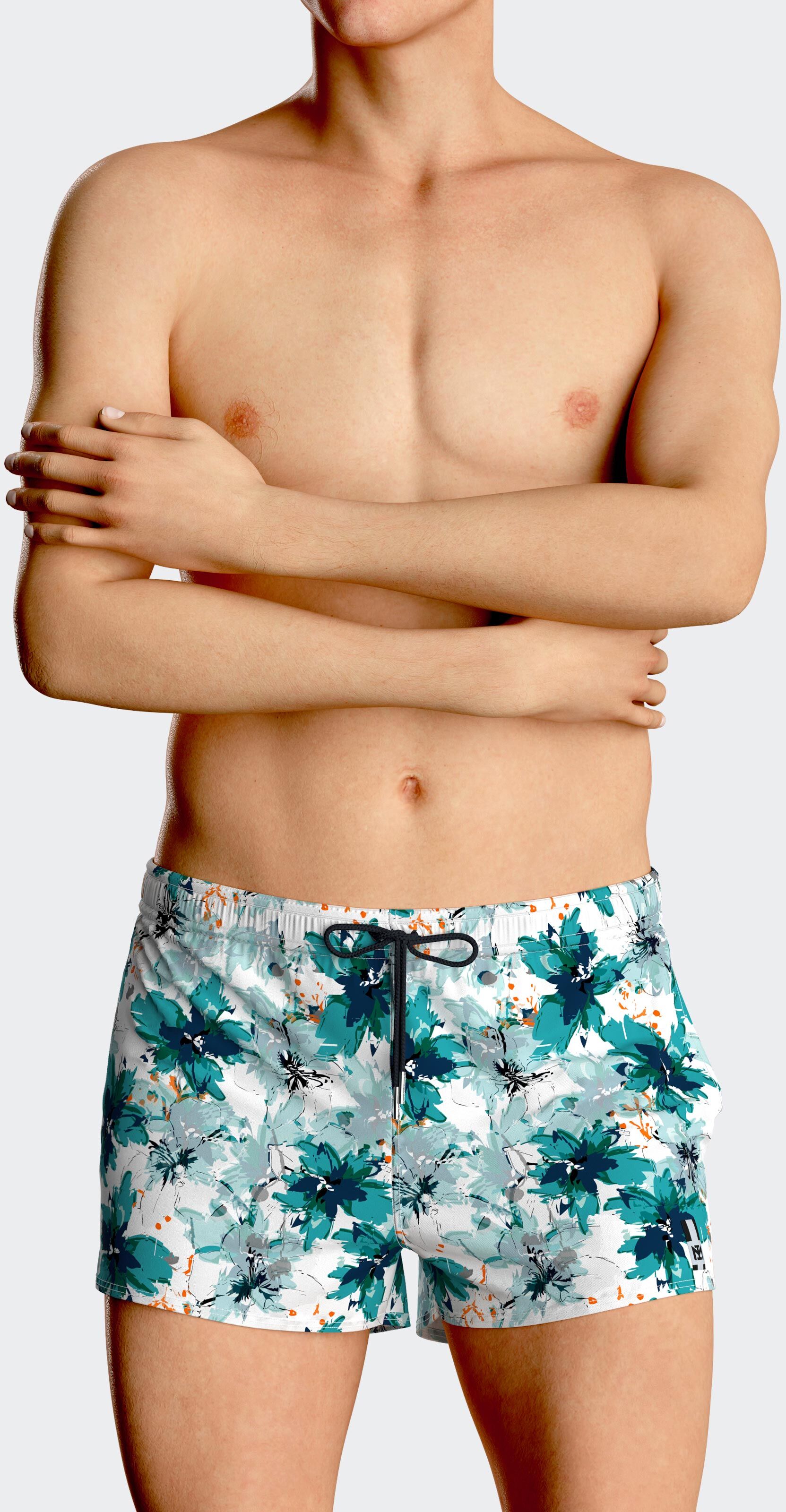 IMPETUS Bañador Short cortos Estampado floral PETROLEO