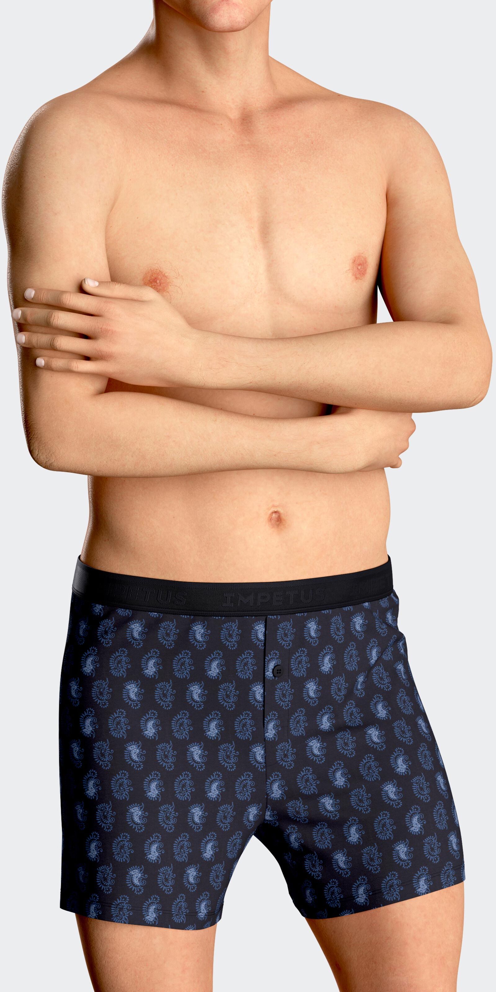 IMPETUS Boxeshort de hombre estampado en Lyocell MARINO