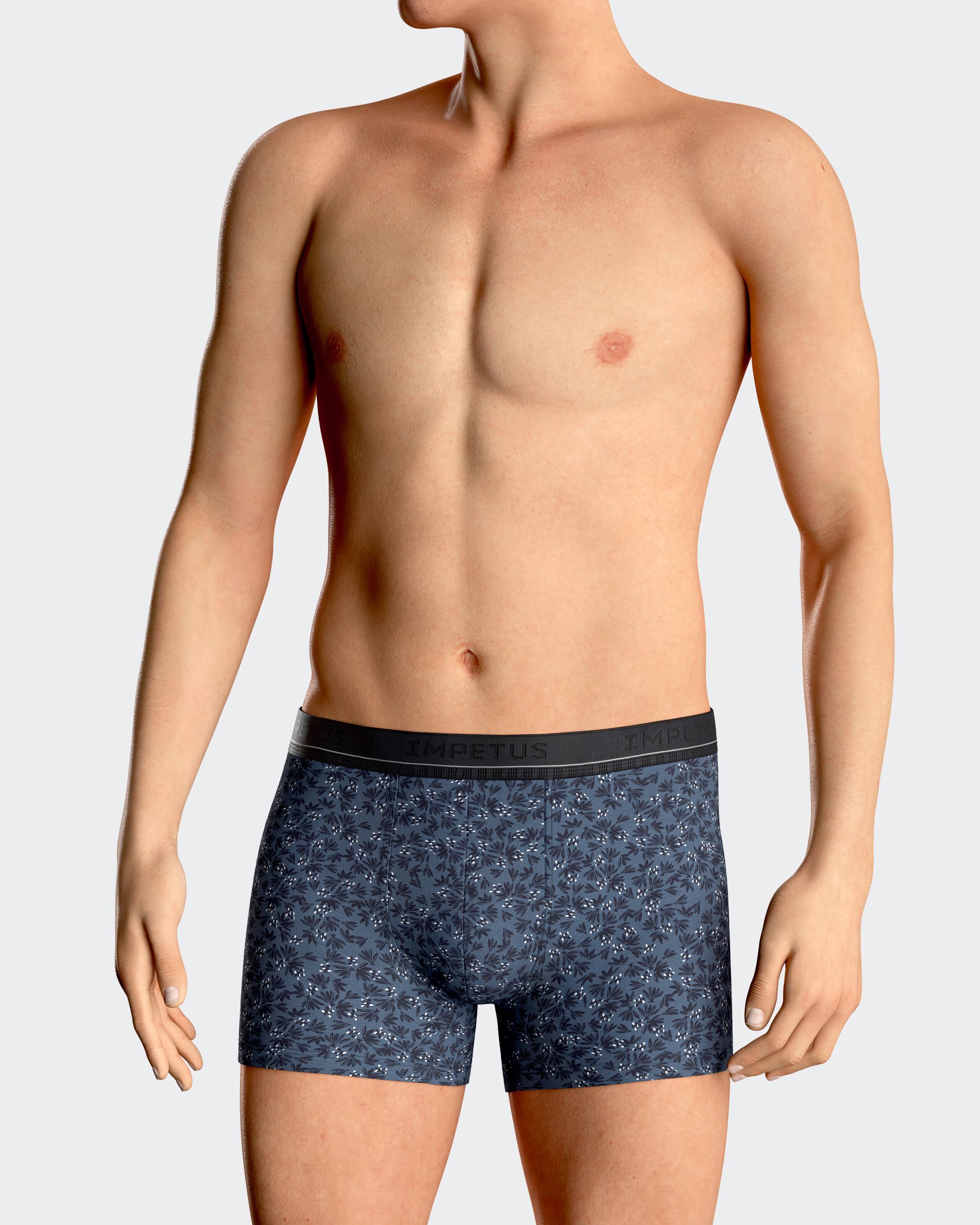 IMPETUS Boxer de hombre estampado floral en Lyocell AZUL/MARINO (S)