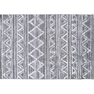 Miliboo Alfombra bereber con relieve blanco y gris 160 × 230 cm ERGA