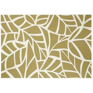 Miliboo Alfombra interior exterior blanco crema y verde 123 x 180 cm GARANCE