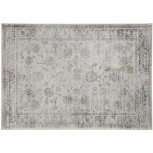 Miliboo Alfombra vintage de viscosa con estampado gris 160 × 230 cm RYAD