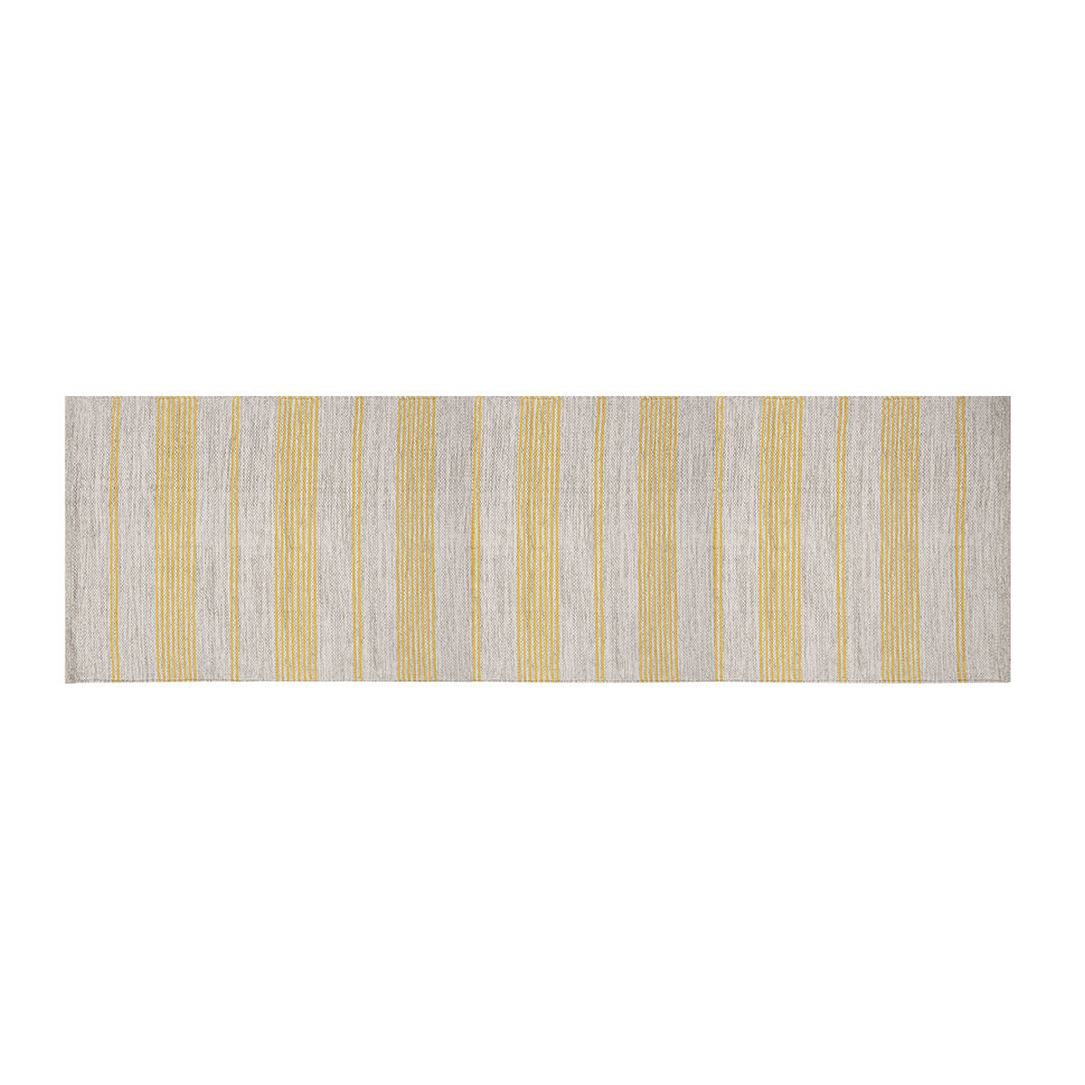 Miliboo Alfombra de pasillo de algodón amarillo y beige 60 x 200 cm CABOURG