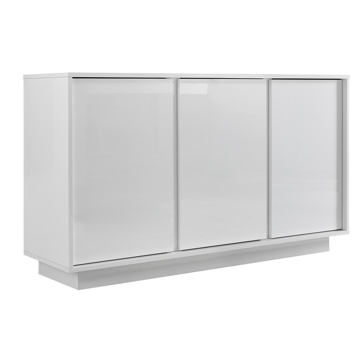 Miliboo Aparador 3 puertas blanco lacado brillante L138 cm COMO