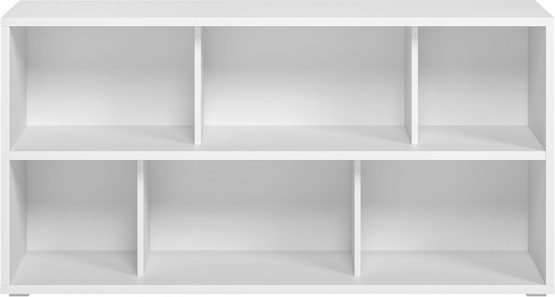 Miliboo Librería baja de madera blanca 140 cm EPURE