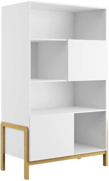 Miliboo Librería infantil nórdica blanco mate y roble 160 cm CELESTINE